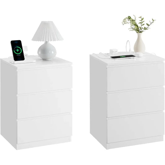 Frame Nightstands With Outlets And USB Ports Bedside Tables