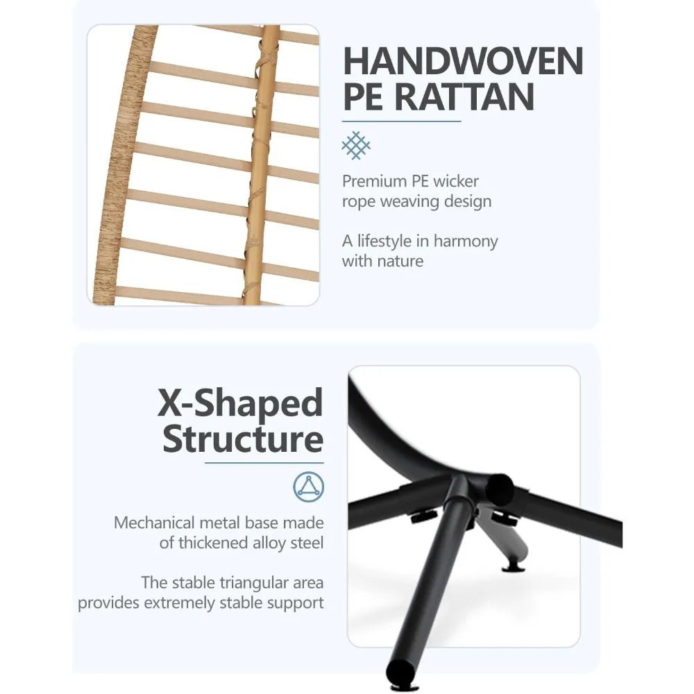 Huanzhuang Egg Swing Chair With Stand Outdoor Patio Cushion